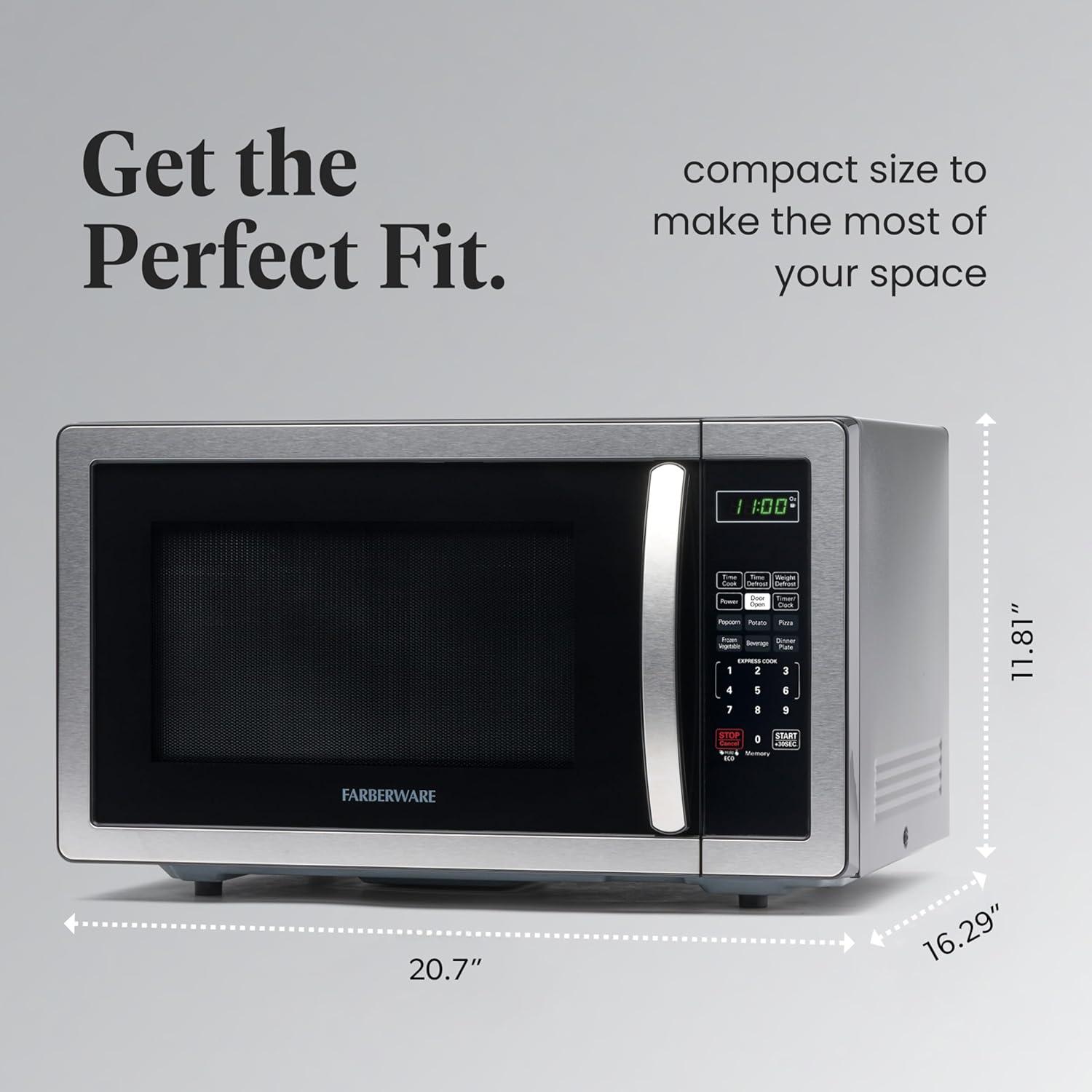 Farberware Farberware Classic Countertop Microwave Oven, 1.1 Cubic Feet cu. ft., 1000 watts, with Child Lock FMO11AHTBKB
