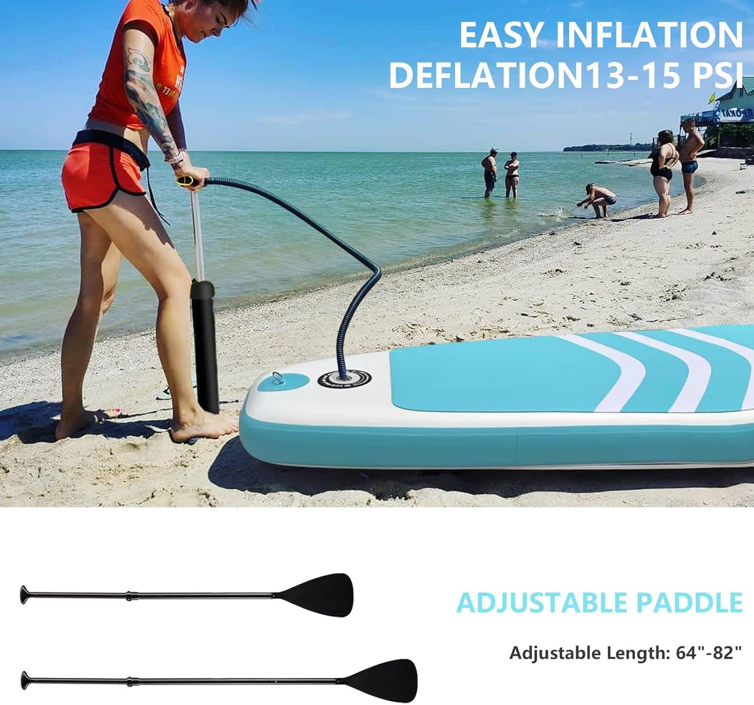 10' Blue Inflatable Stand-Up Paddle Board with Accessories