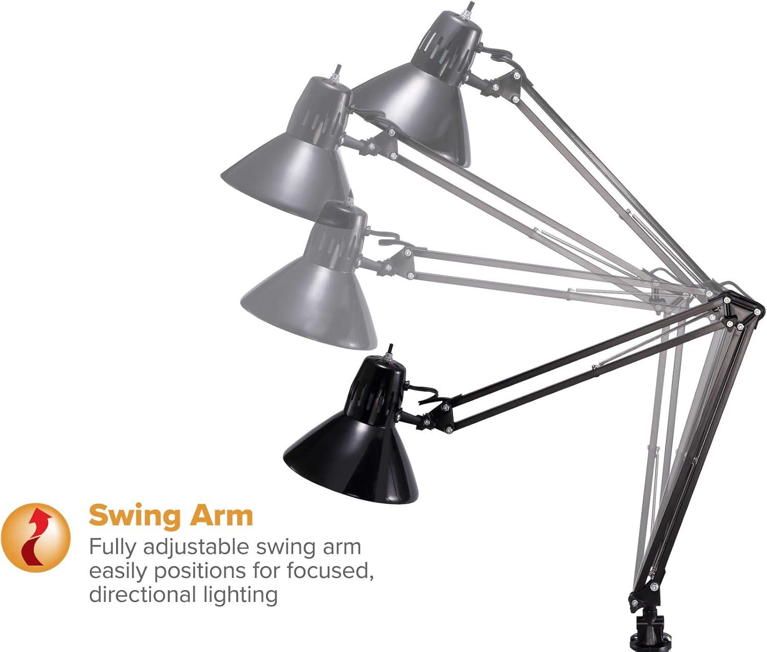 BOSTITCH Office LED Swing Arm Desk Lamp with Clamp Mount