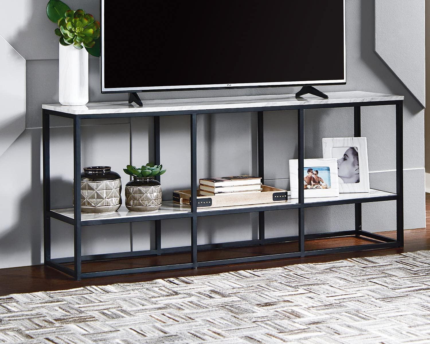 Signature Design by Ashley Contemporary Donnesta 65" TV Stand  Gray/Black