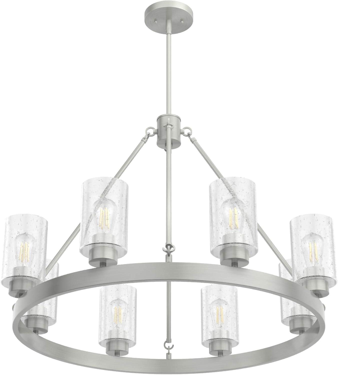 Hunter Hartland Brushed Nickel 8 Light Chandelier Ceiling Light Fixture