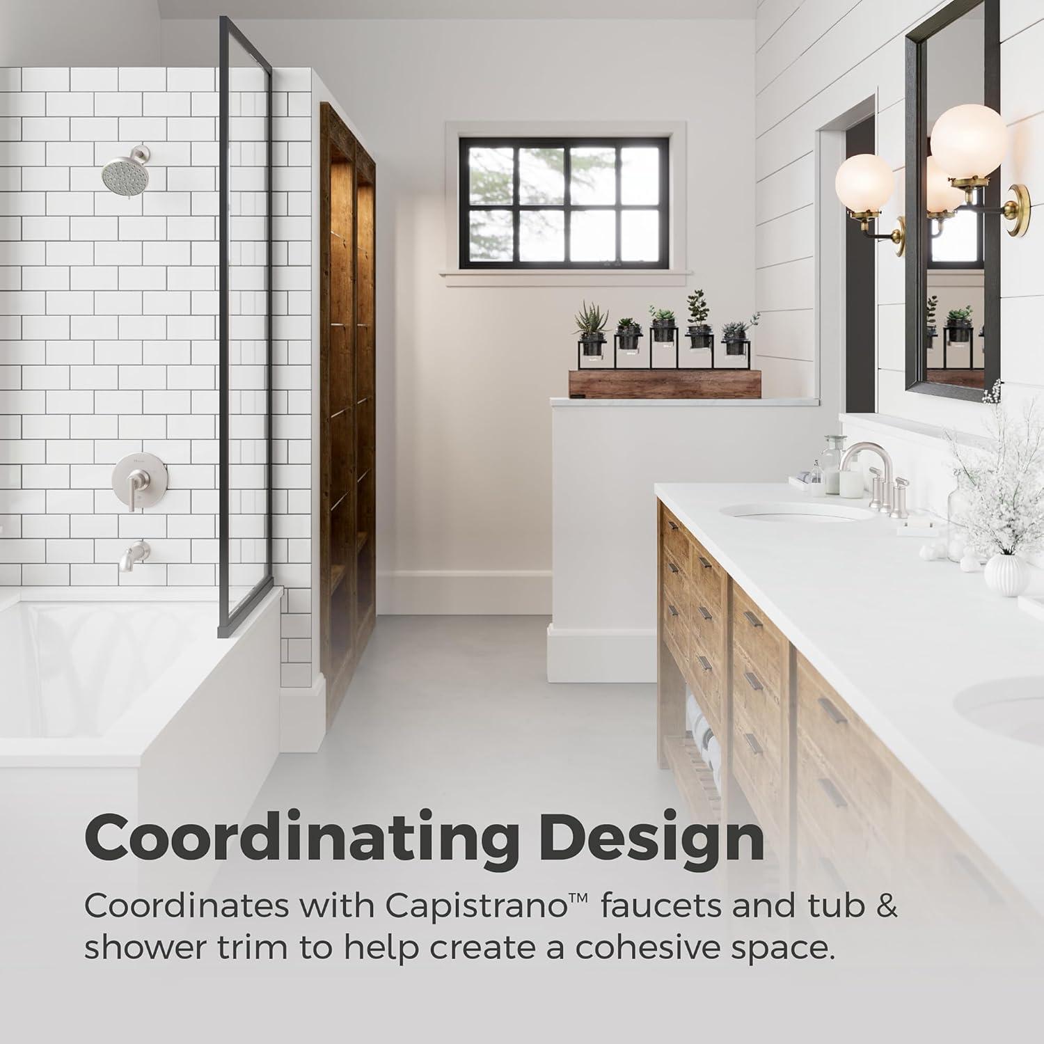 Pfister Capistrano Toilet Paper Holder, Bathroom Tissue Roll Holder, Wall-Mounted, Screw-in, Spot Defense Brushed Nickel Finish, BPHCSO0GS