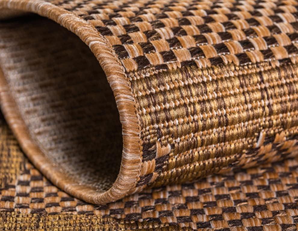 Unique Loom 5' 0 x 8' 0 Light Brown Outdoor Botanical Vine Area Rug