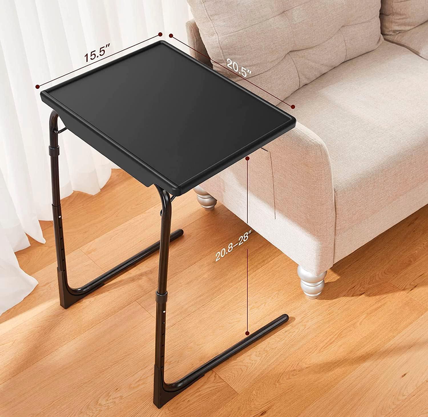 Adjustable Black Alloy Steel Folding Tray Table