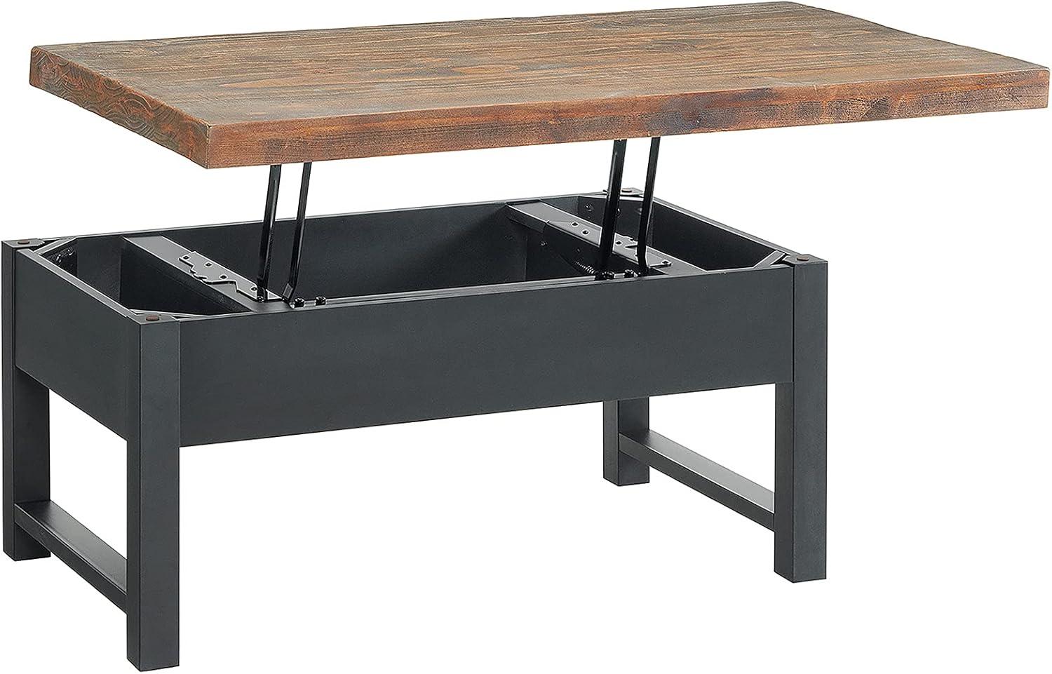 Alaterre Pomona 3-Piece Living Room Set with 42"W Lift Top Coffee Table and Two End Tables with Shelves