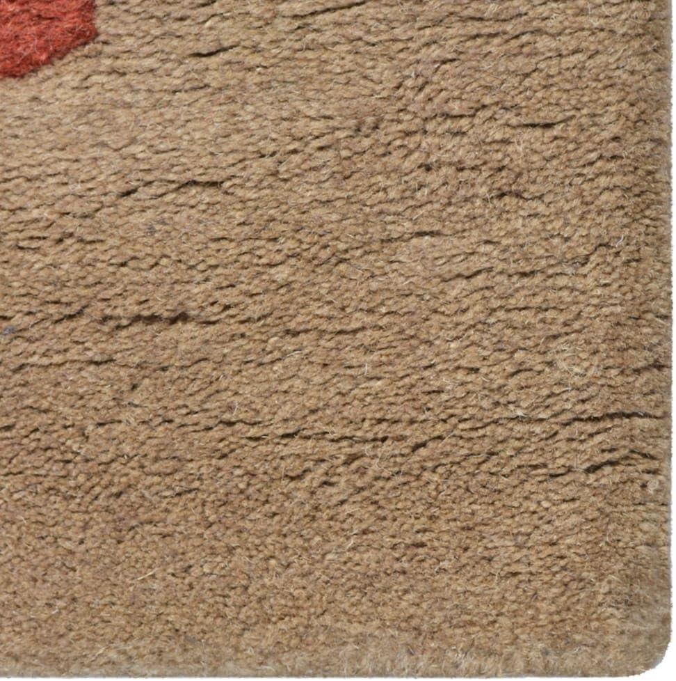 Rugsotic Carpets Hand Tufted Wool Eco-Friendly Area Rugs - 4'x6', Rectangle, Camel, Modern Contemporary Design, High Pile Handmade Anti Skid Rugs for Living Room, Bed Room (K00219)