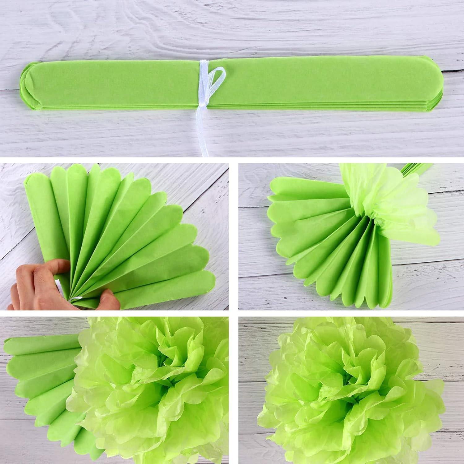 AIM & GGKK Paper Pom Poms Gold Gradient Navy Blue and White Tissue Hanging Paper Pom Poms,Flower Ball Wedding Birthday Party Decoration(12pcs)