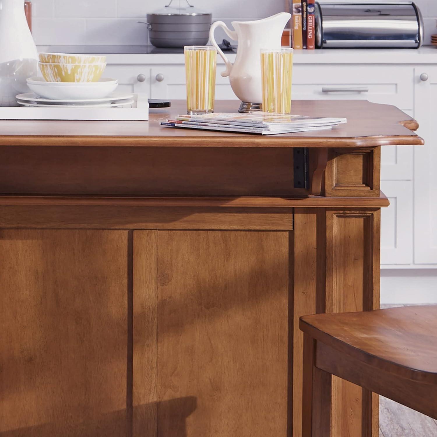 Kitchen Island Wood/Cottage Oak - Home Styles: Storage, Adjustable Shelves, Hardwood Frame