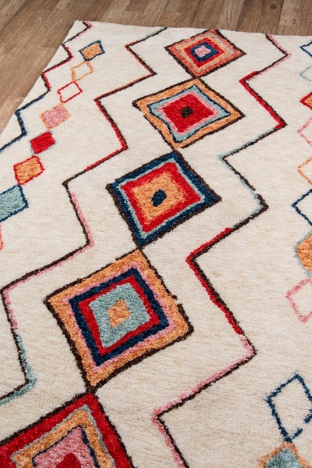 Novogratz Bungalow Olivia Tufted Red/Cream Rug