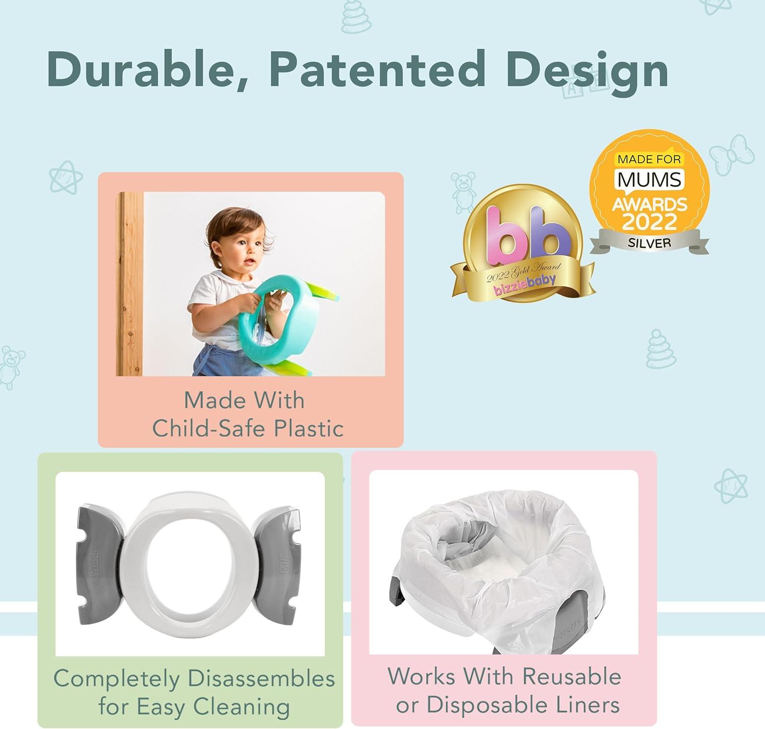 Kalencom Potette Plus 2-in-1 Portable Potty Trainer Seat - Gray