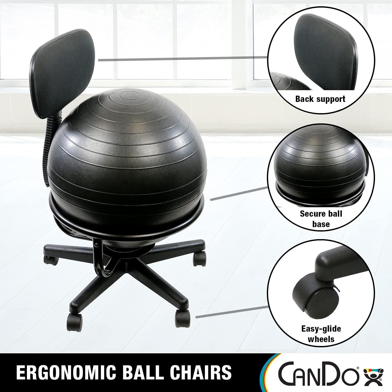 Black Ergonomic Swivel Armless Metal Ball Chair