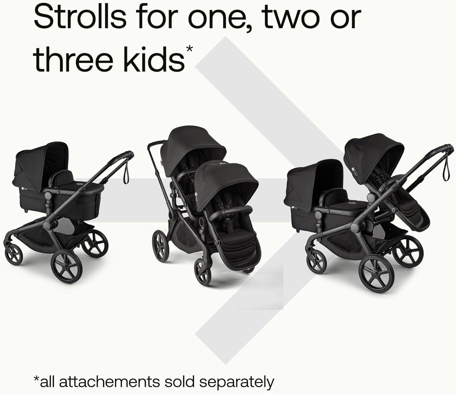 Bugaboo Kangaroo Single to Double Stroller - Midnight Black