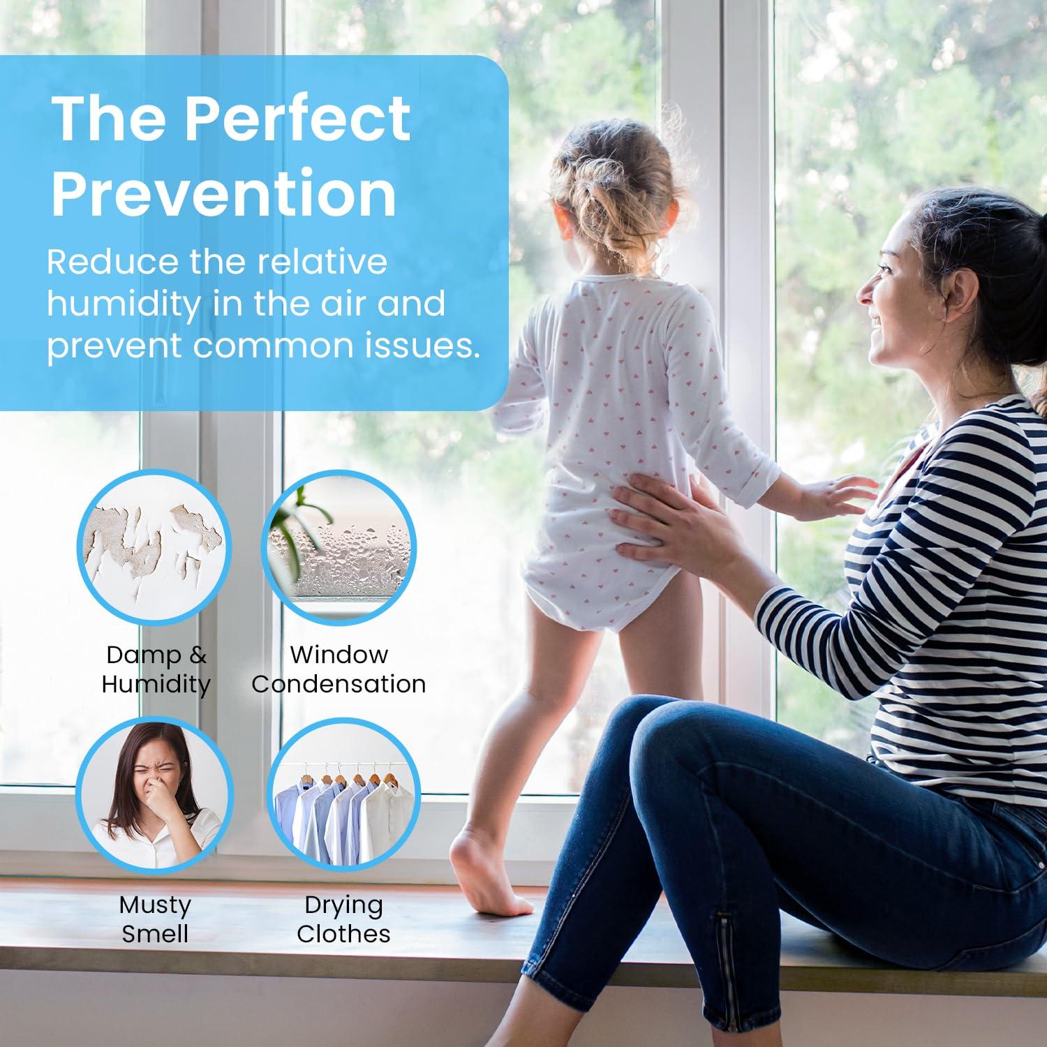 Pro Breeze Electric Mini Dehumidifier for Home (215 sq.ft) 16oz Capacity, Energy Efficient, No Noise, Compact and Portable for High Humidity in Kitchen, Bedroom, Bathroom, Basement, RV, Office, Garage