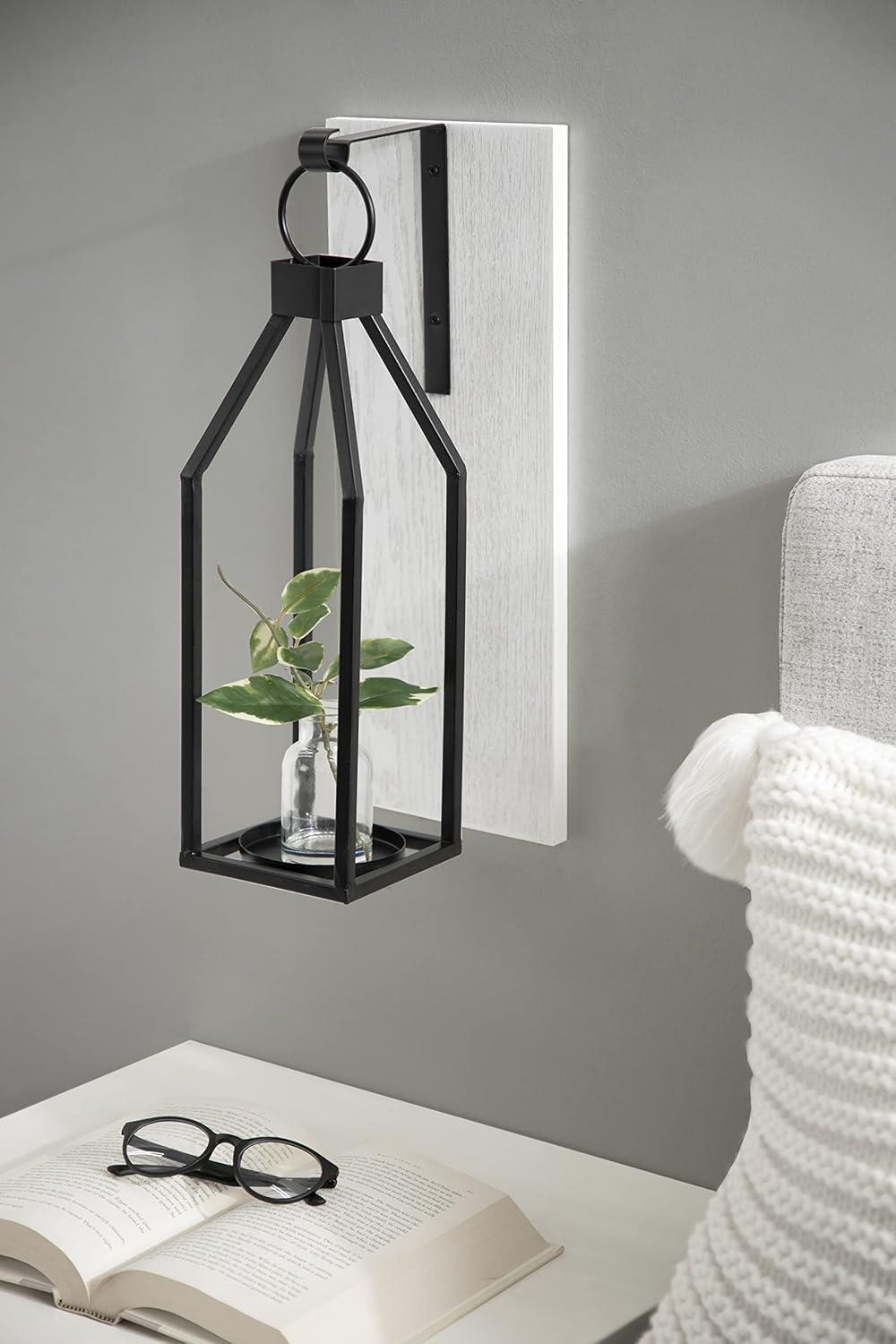 Kate and Laurel Oakly Rectangle Wood Wall Sconce, 7x18, Gray