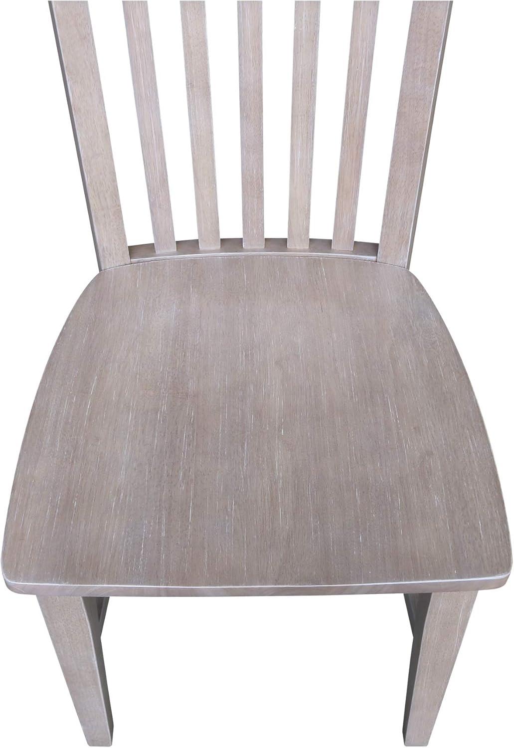 Eco-Friendly Solid Parawood High Slat Side Chair in Washed Gray Taupe