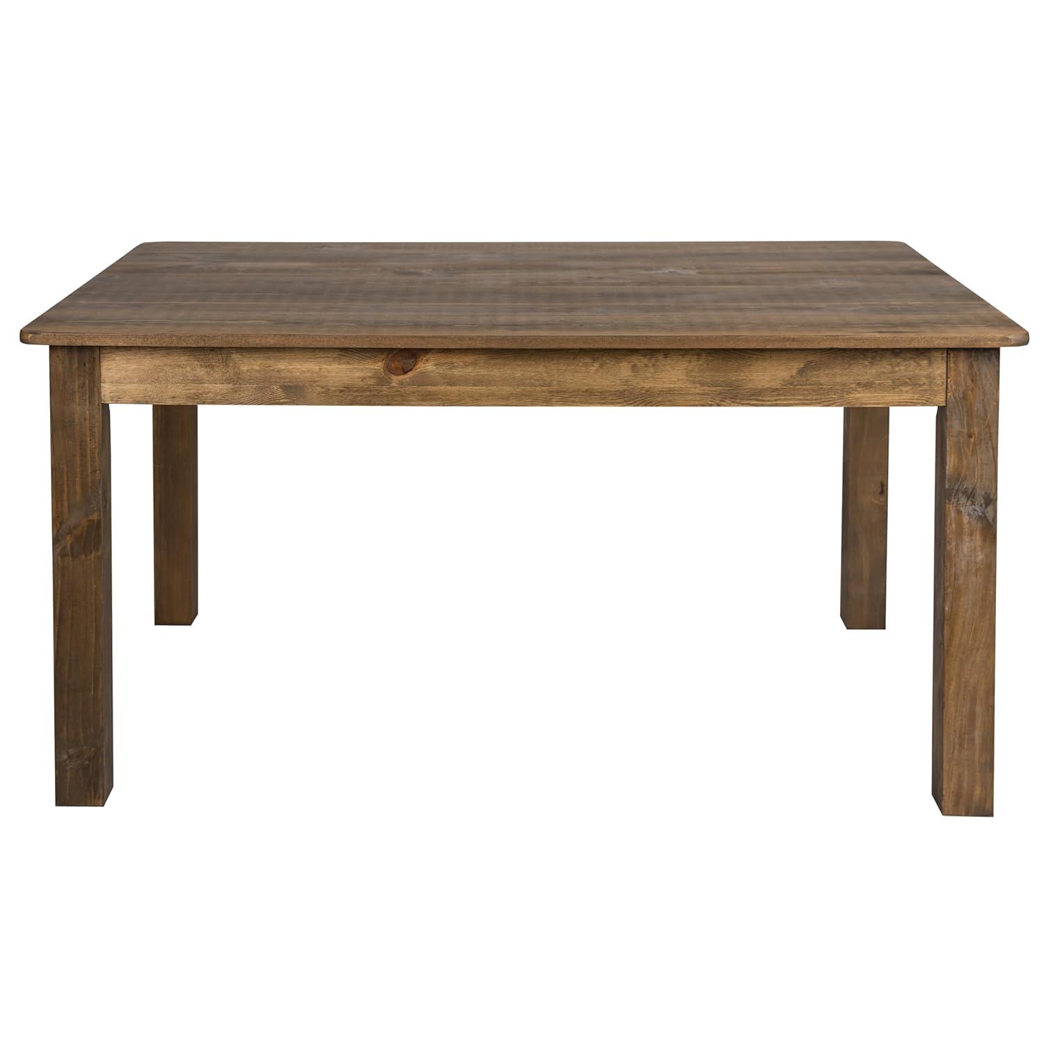 Merrick Lane Rectangular Antique Solid Pine Farm Dining Table