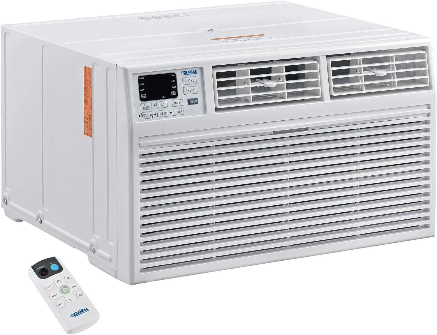 Global Industrial 292860 Wall Air Conditioner with Heat - 1230W - 230V - 12000 BTU