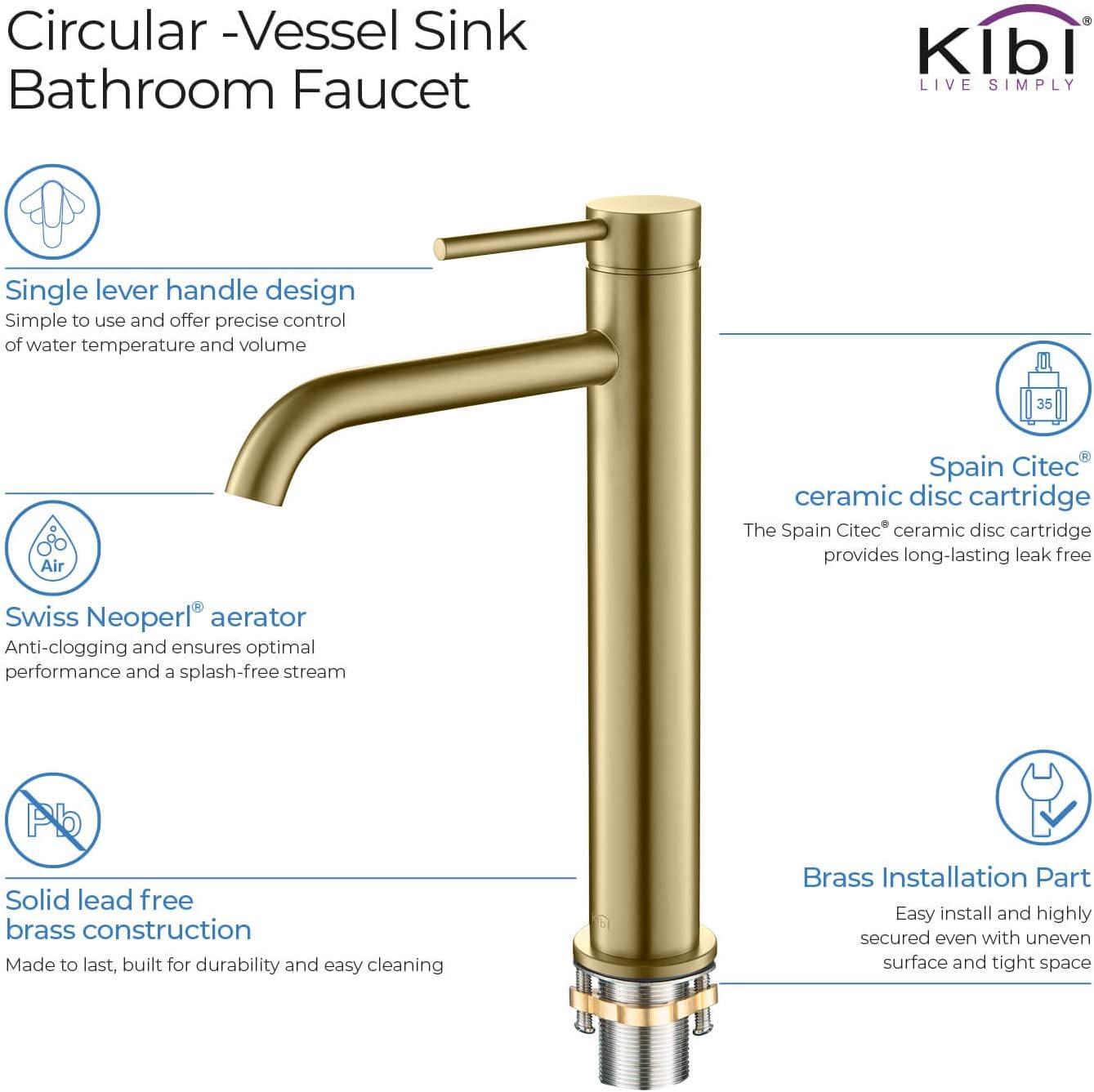 Circular Vessel Sink Faucet Single-handle Bathroom Faucet