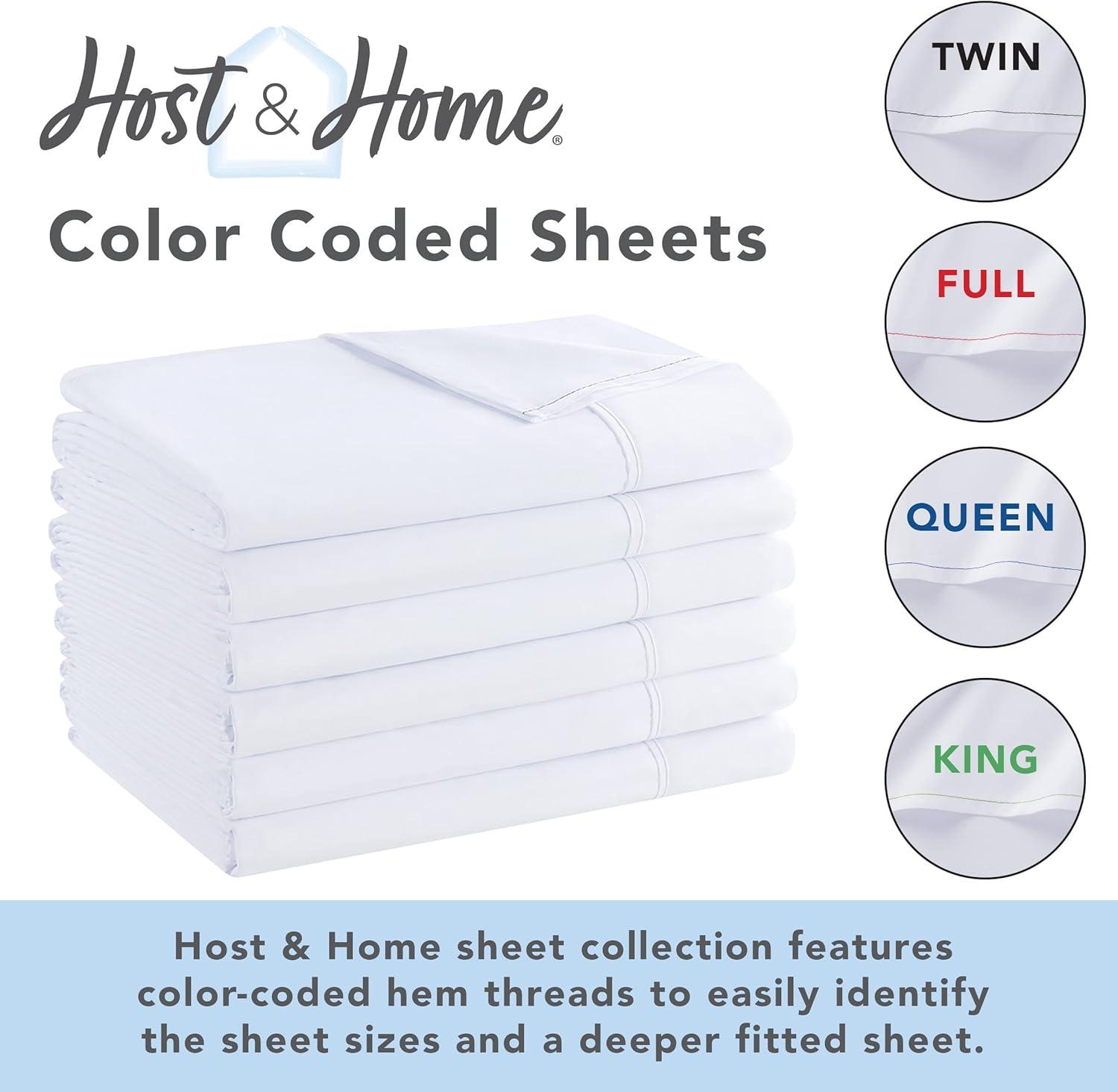 Host & Home Brushed Microfiber Flat Sheets - Pack of 6