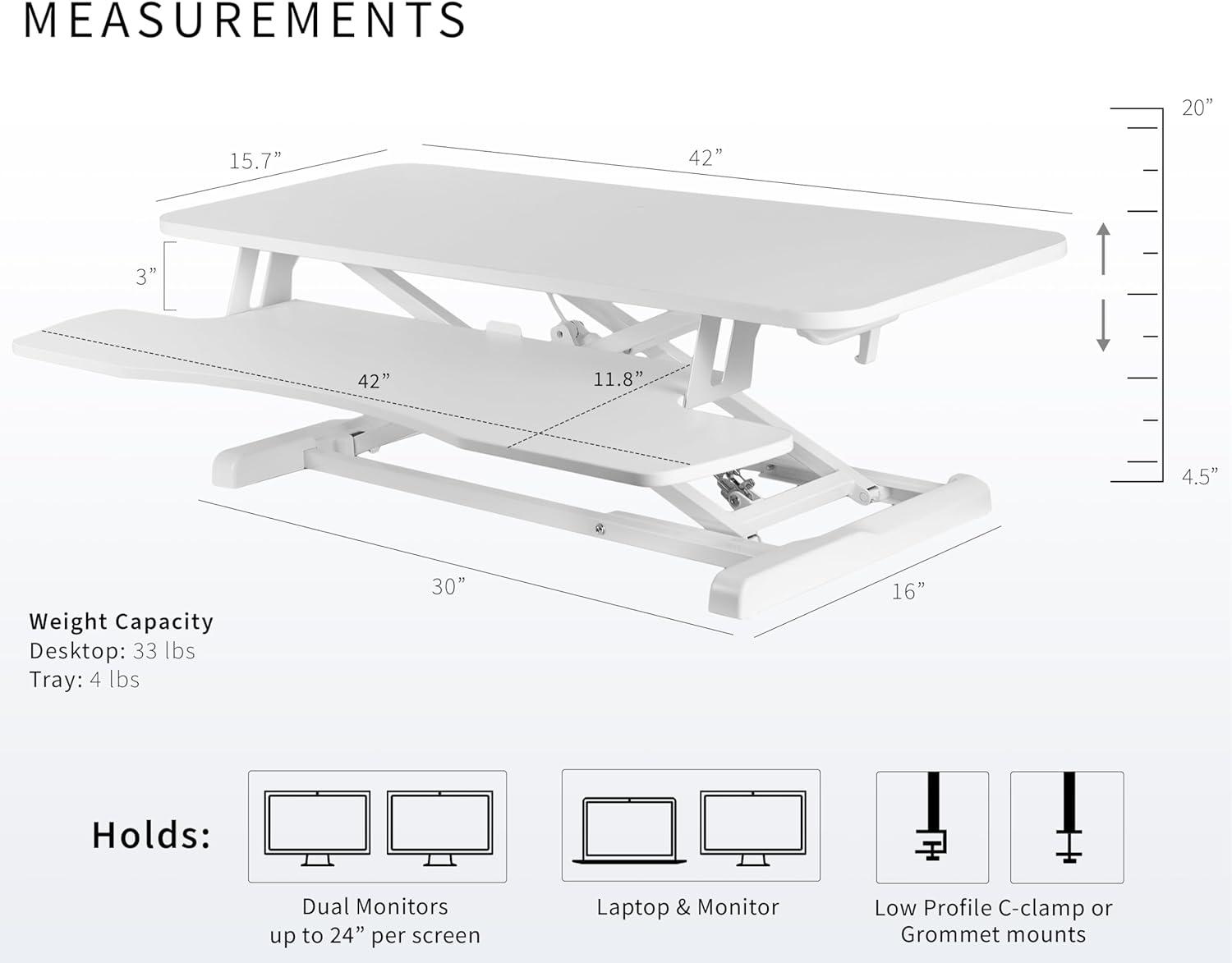 VIVO Height Adjustable Standing Desk Converter (DESK-V000K Series)