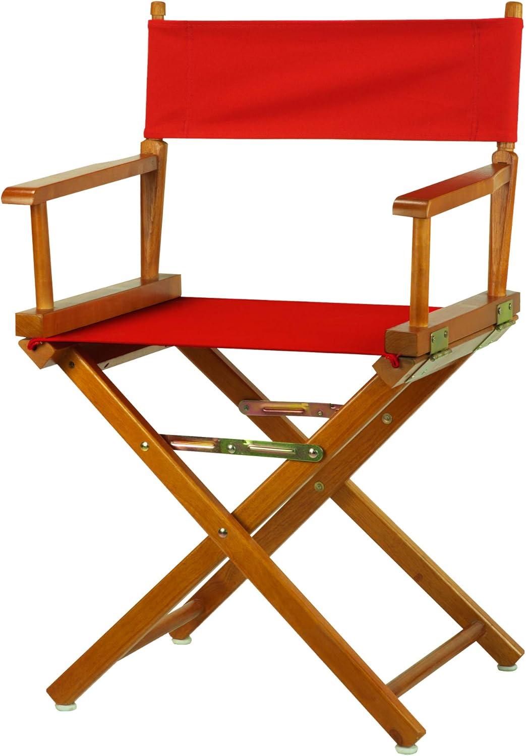 "18" Director's Chair Honey Oak Frame-Red Canvas"