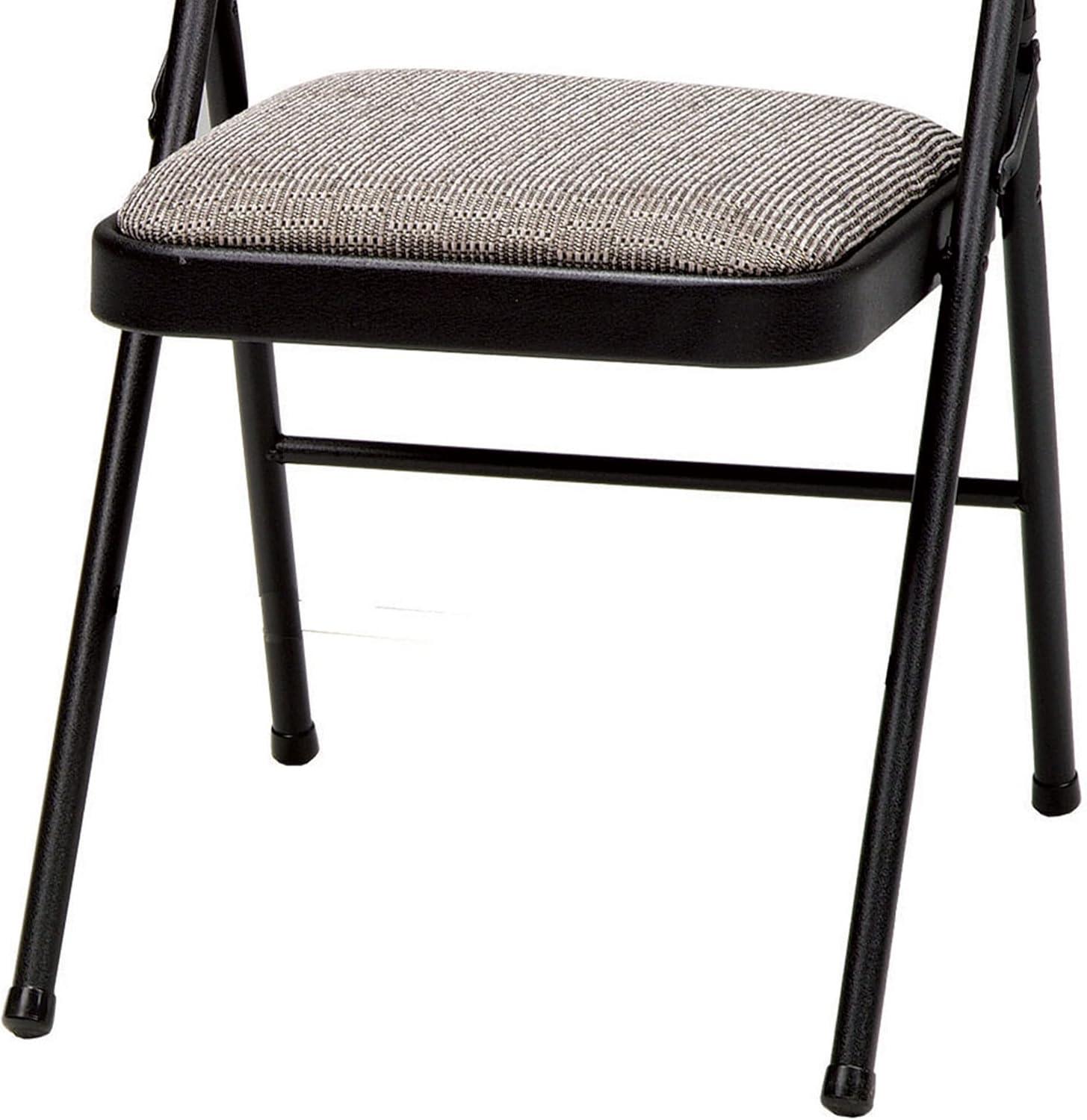 MECO Sudden Comfort Deluxe Metal Fabric Padded Folding Chair Set for Indoor Home Special Occasions or Outdoor Events, Black (Set of 4)