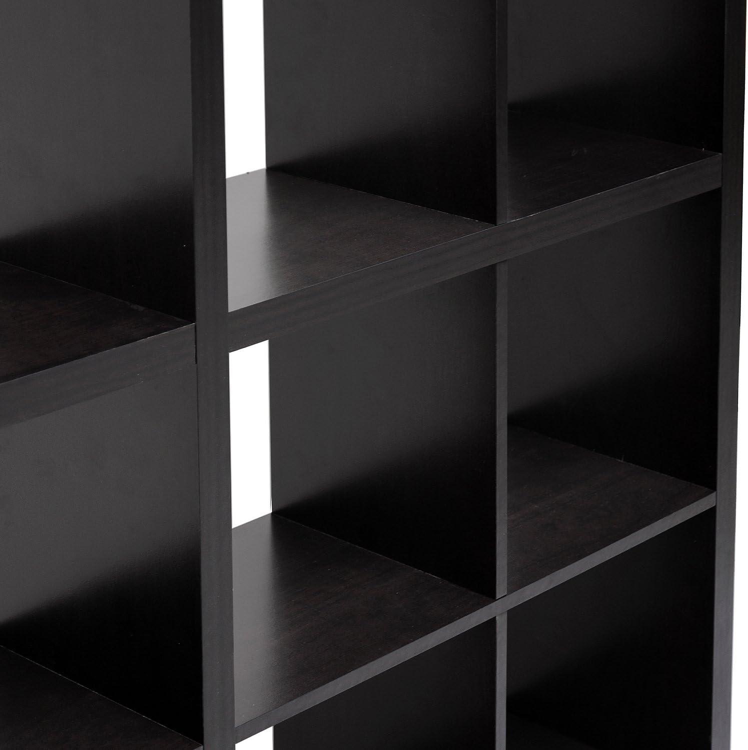 Sunna 12-Cube Dark Brown Modern Display Shelving Unit