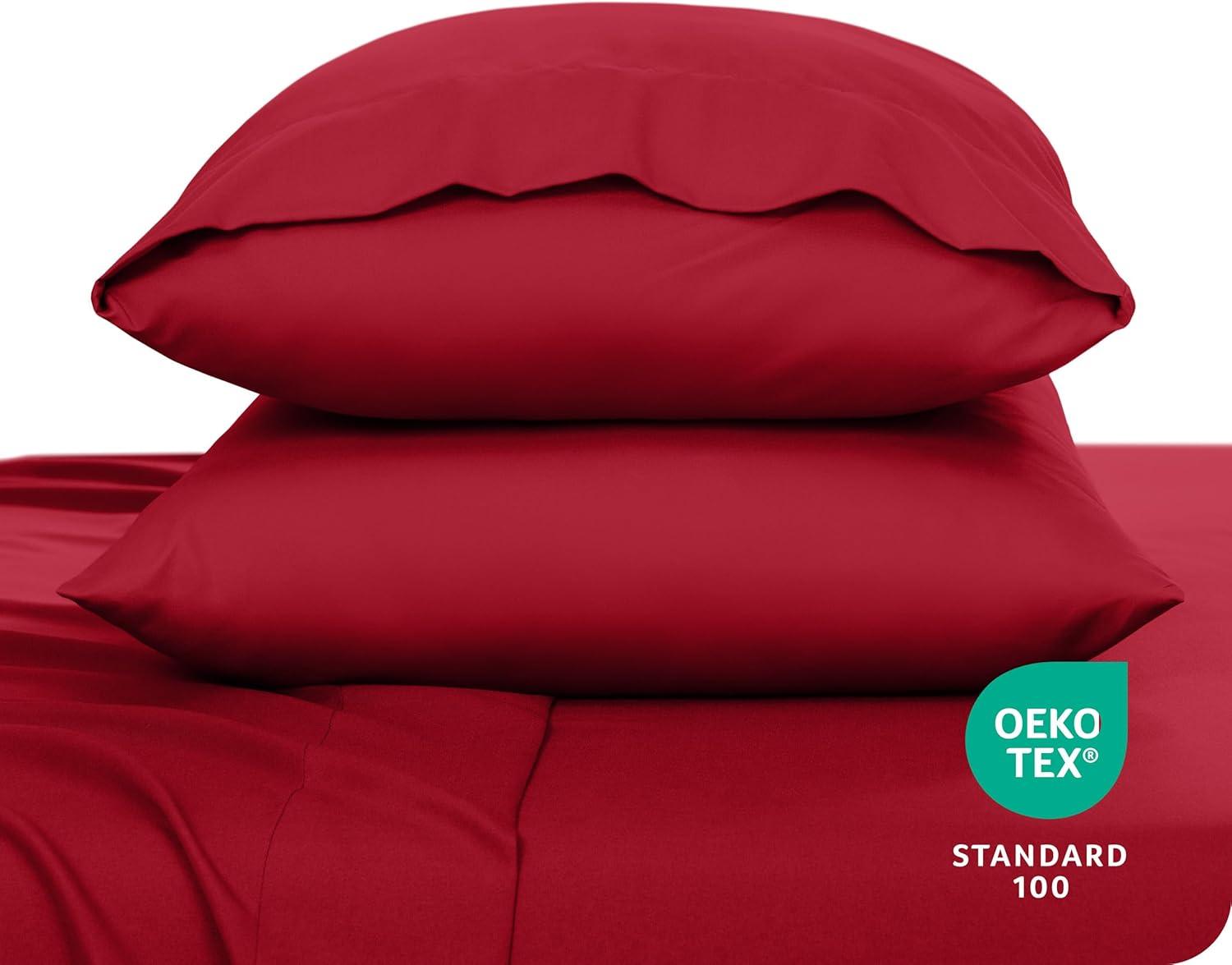 Microfiber Queen - Envelope - 20 x 30 Red Pillowcase Set by Bare Home