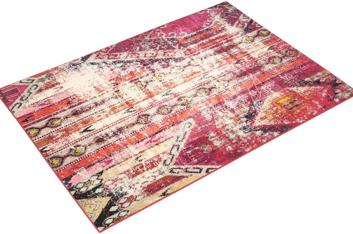 SAFAVIEH Monaco Risto Abstract Area Rug, Magenta/Multi, 9' x 12'