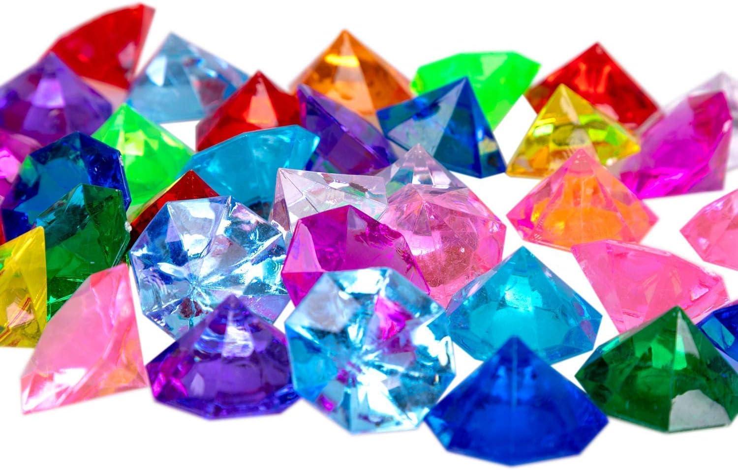 36PCS Acrylic Diamond Gems Jewels Pirate Treasure Chest Hunt Party Favors 25 Carat