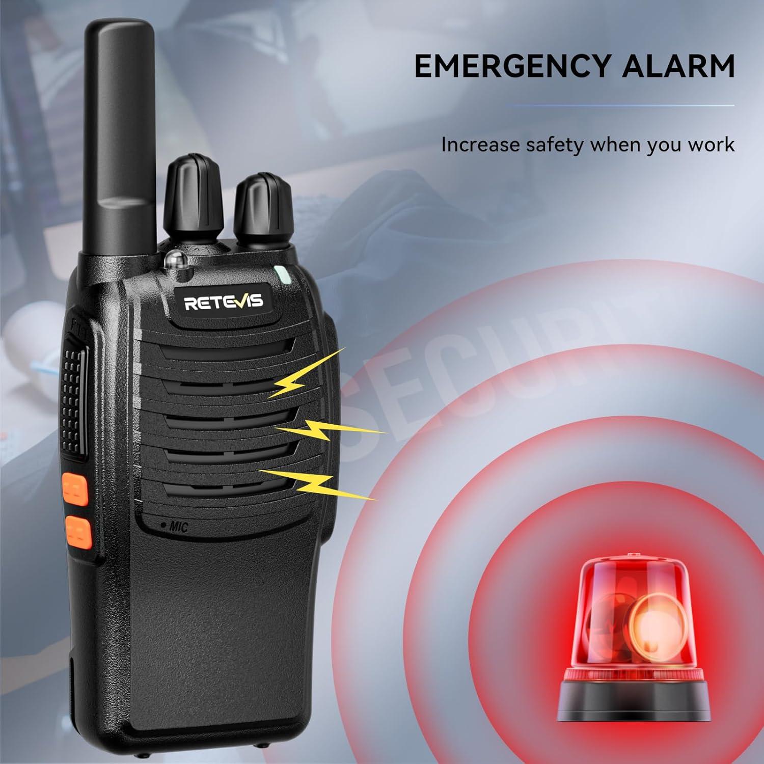 Retevis H-777 2 Way Radios, Walkie Talkies for Adults, Rechargeable Long Range Two Way Radio, Shock Resistant, Short Antenna for Business Education(10 Pack)