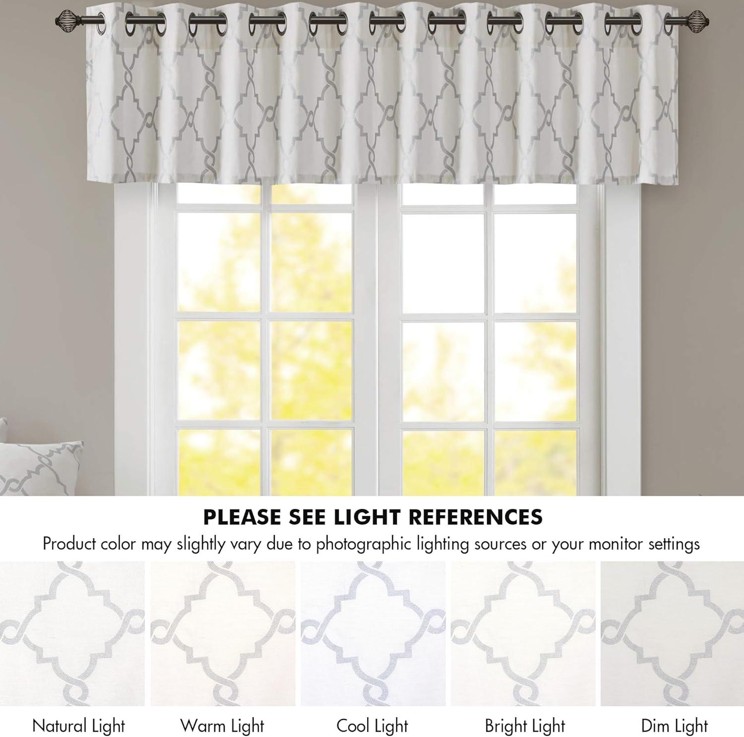 Madison Park Saratoga Fretwork Print Grommet Top Single Window Valance