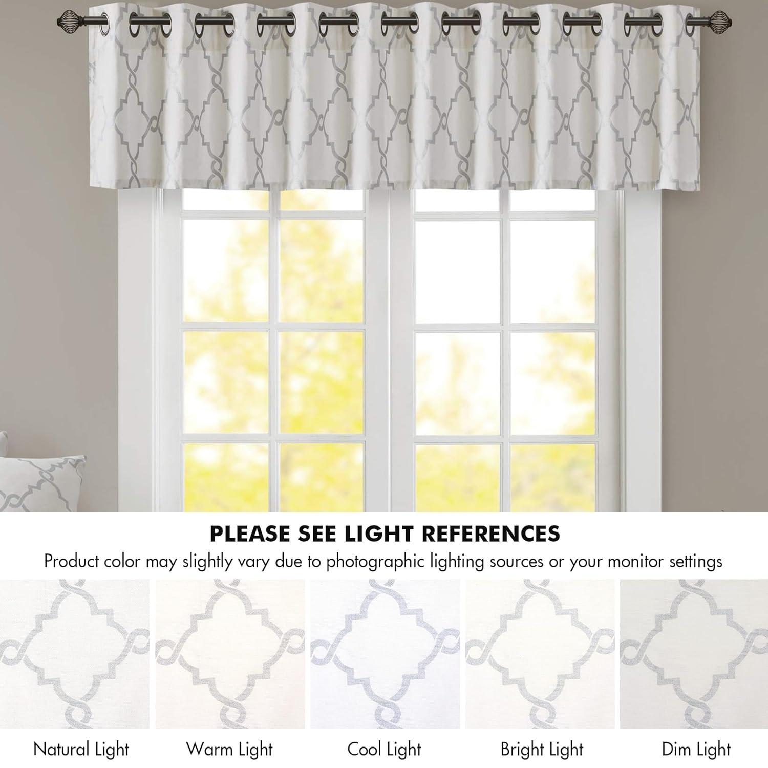 Madison Park Saratoga Fretwork Print Grommet Top Single Window Valance