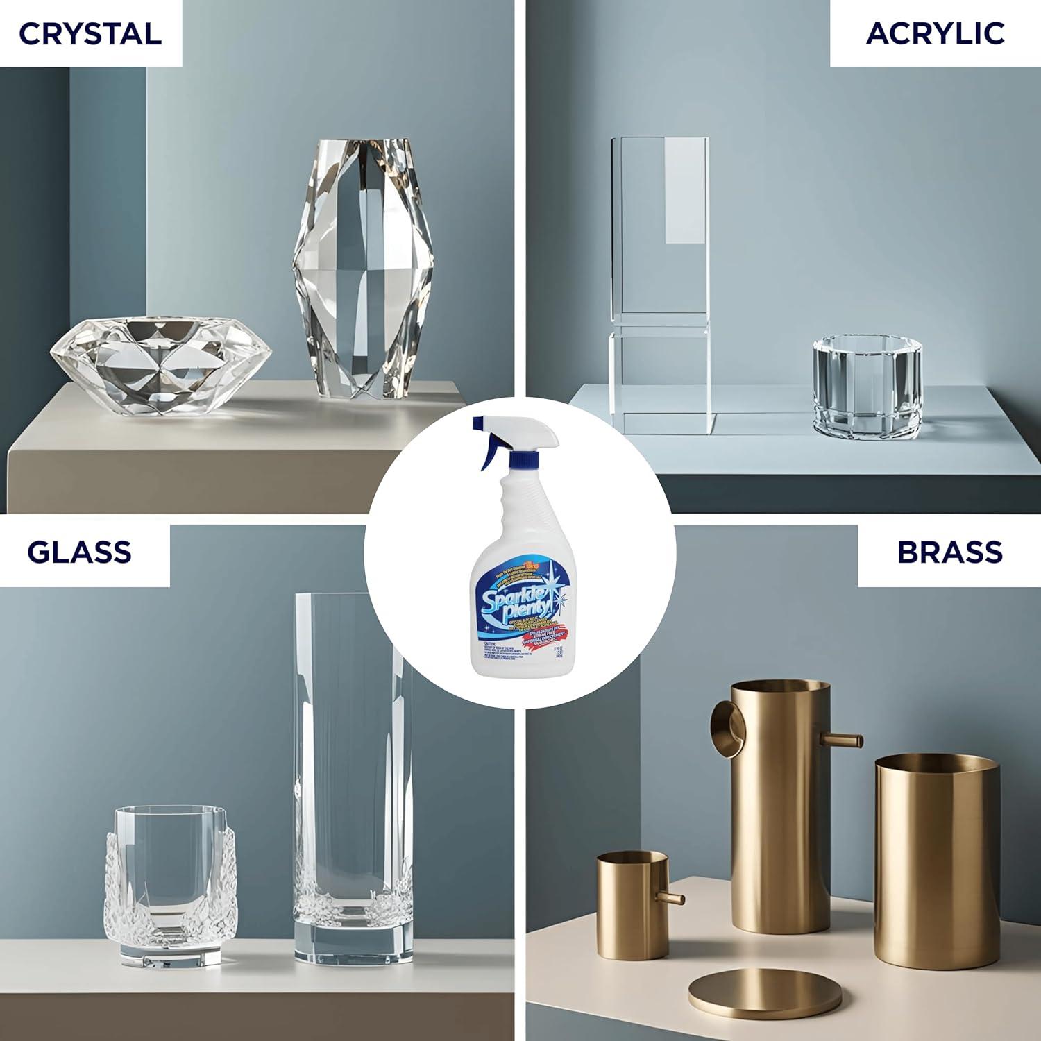 Sparkle Plenty Crystal Chandelier Cleaner Spray | Drip Dry | Home Cleaning Supplies | Crystal Cleaner | Fine Collectables Cleaner | Glass Cleaner | Figurine Cleaner | 32 fl oz