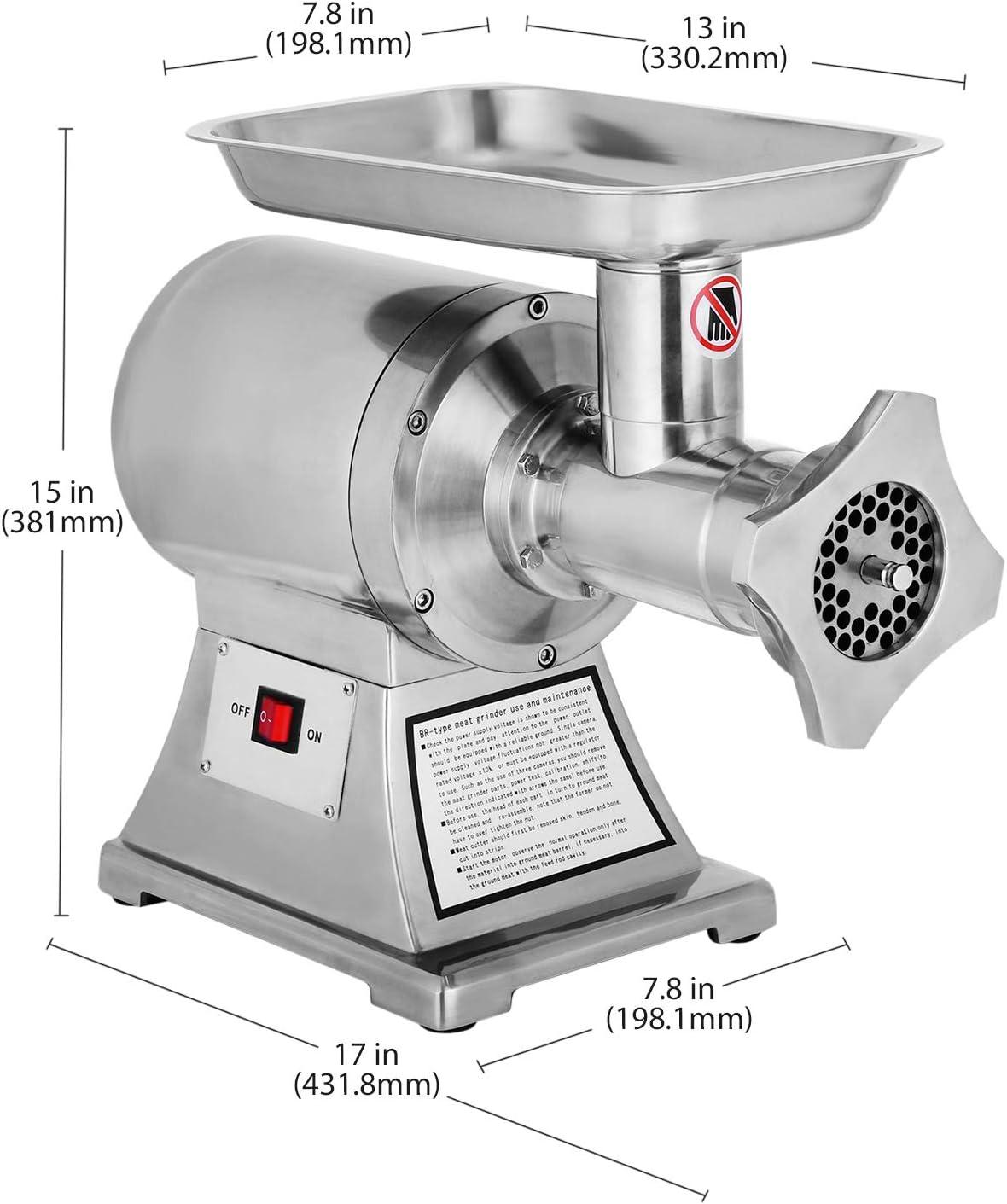 GorillaRock Meat Grinder Commercial | Electric Minced Meat Maker | Stainless Steel Meat Chopper | 250 kg (550 lbs) p/h | 110V