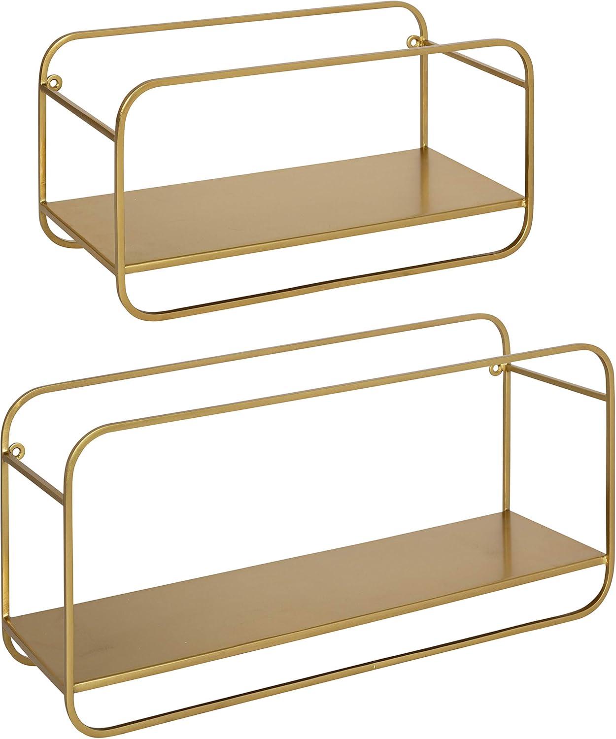 21" x 10" (Set of 2) Emerline Decorative Wall Shelves Set Gold - Kate & Laurel All Things Decor