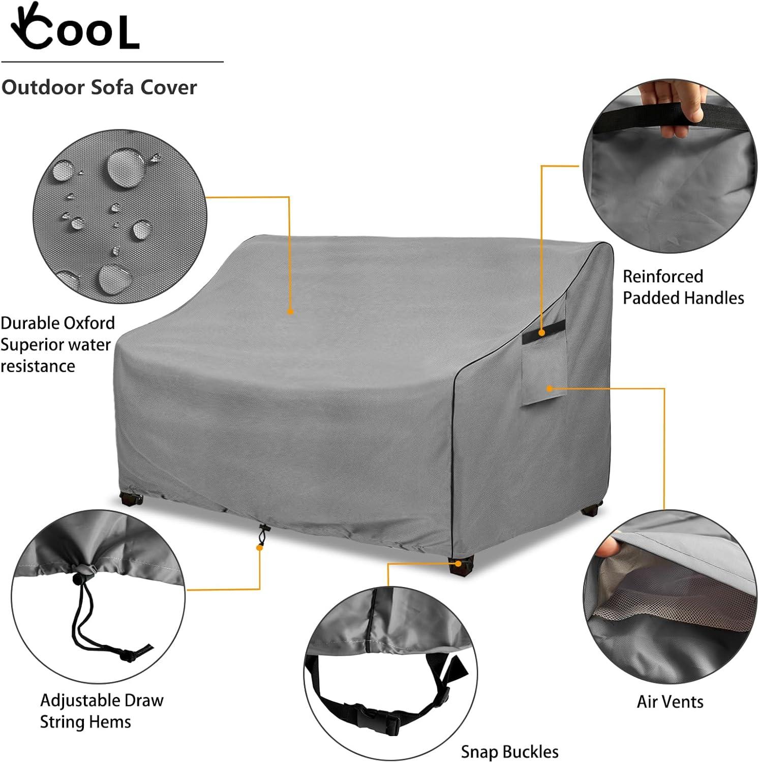 Outdoor Patio Furniture Covers Waterproof ,Durable 3-Seater Sofa Cover Fits up to 79W x 38D x 35H inches
