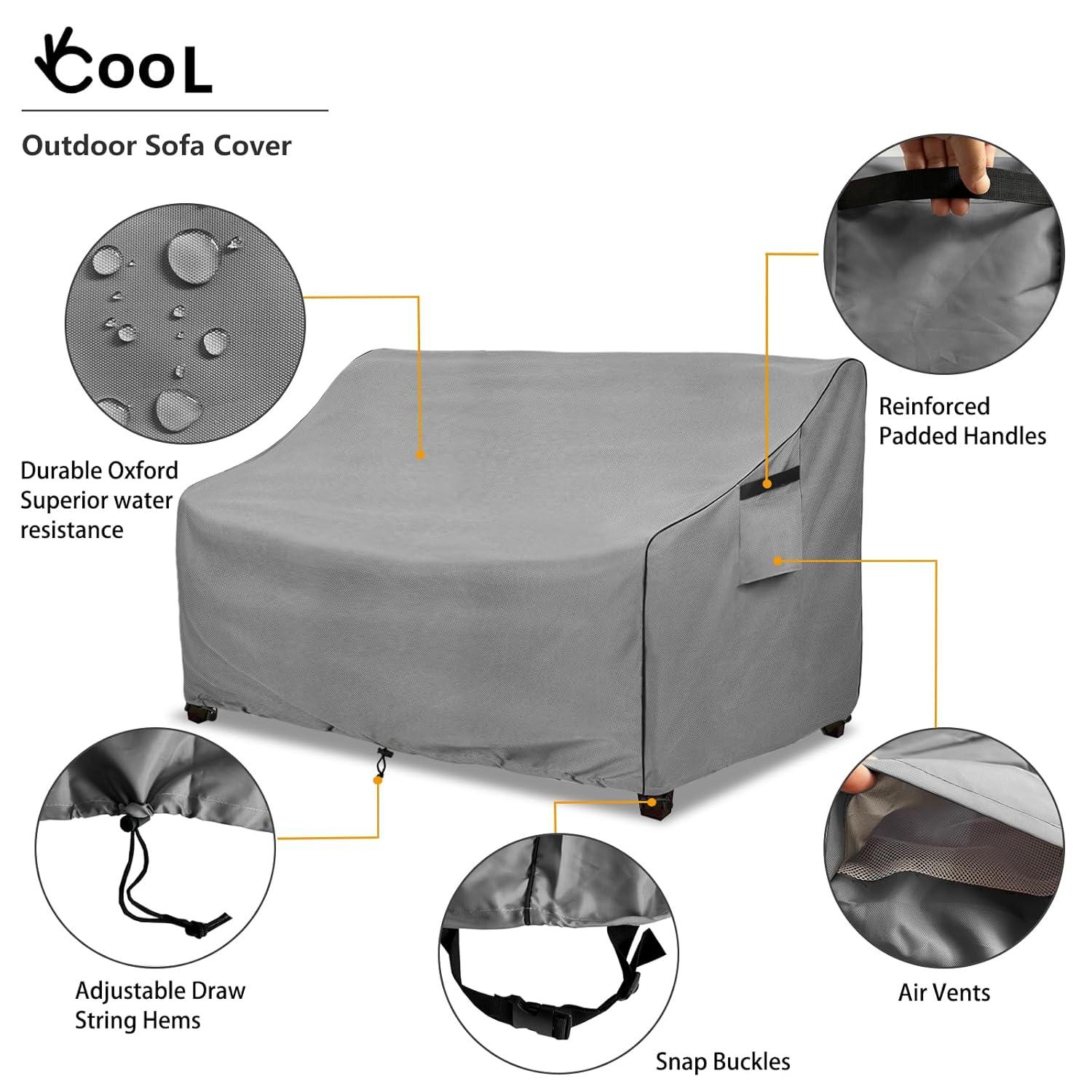 Outdoor Patio Furniture Covers Waterproof ,Durable 3-Seater Sofa Cover Fits up to 79W x 38D x 35H inches