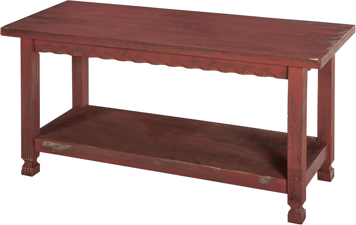 Country Cottage Bench, Red Antique