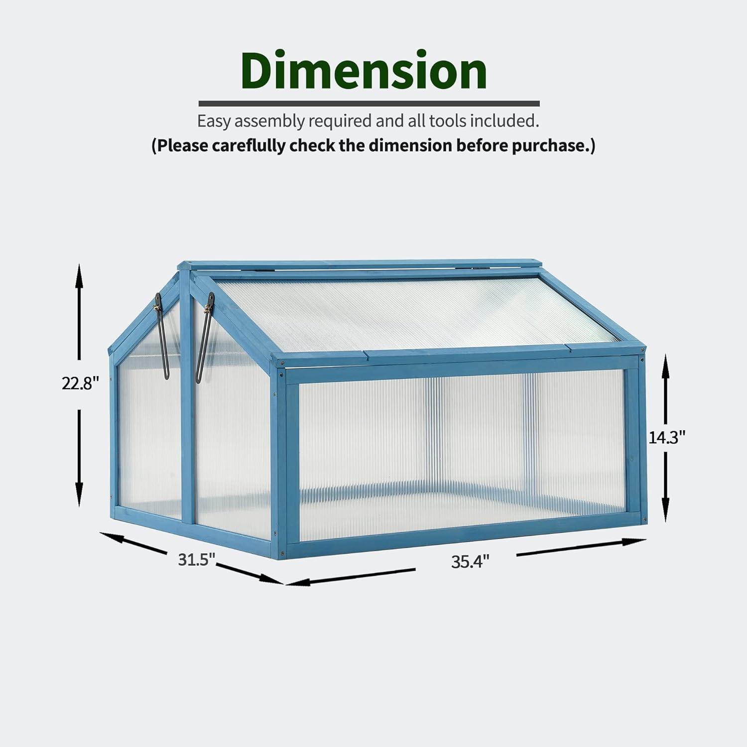 MCombo 35.4" W x 31.5" D Double Box Wooden Greenhouse Cold Frame