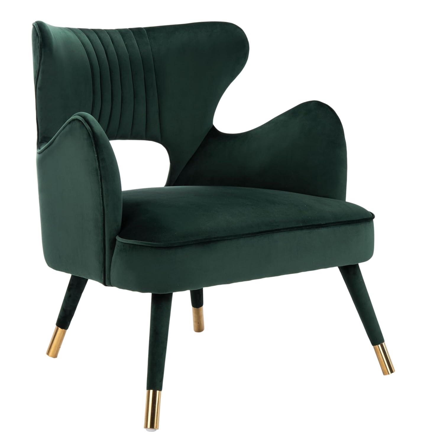 Blair Wingback Accent Chair - ACH4504 - Forest Green/Gold - Safavieh
