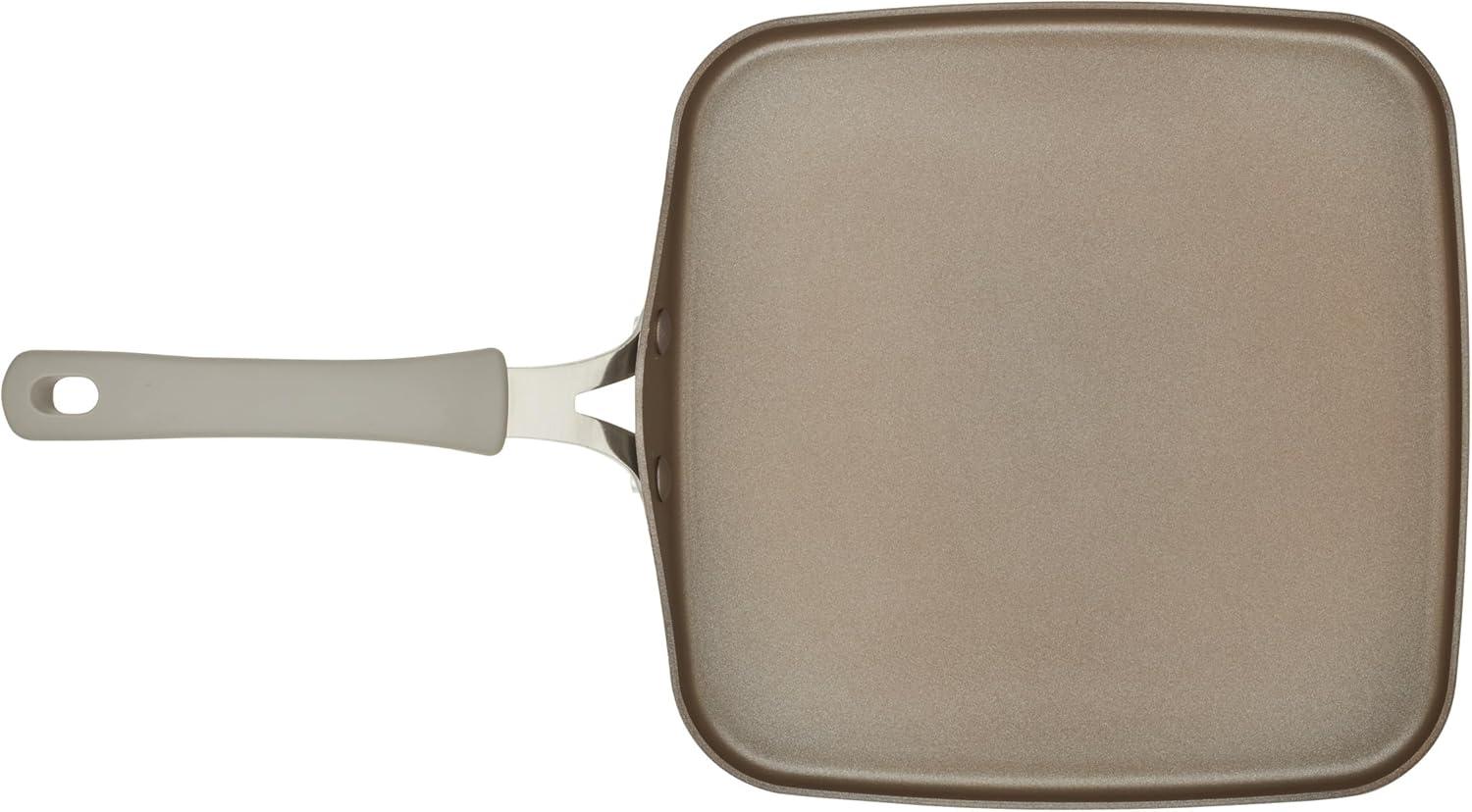 Gray Nonstick Aluminum Square Stovetop Griddle Pan, 11-Inch