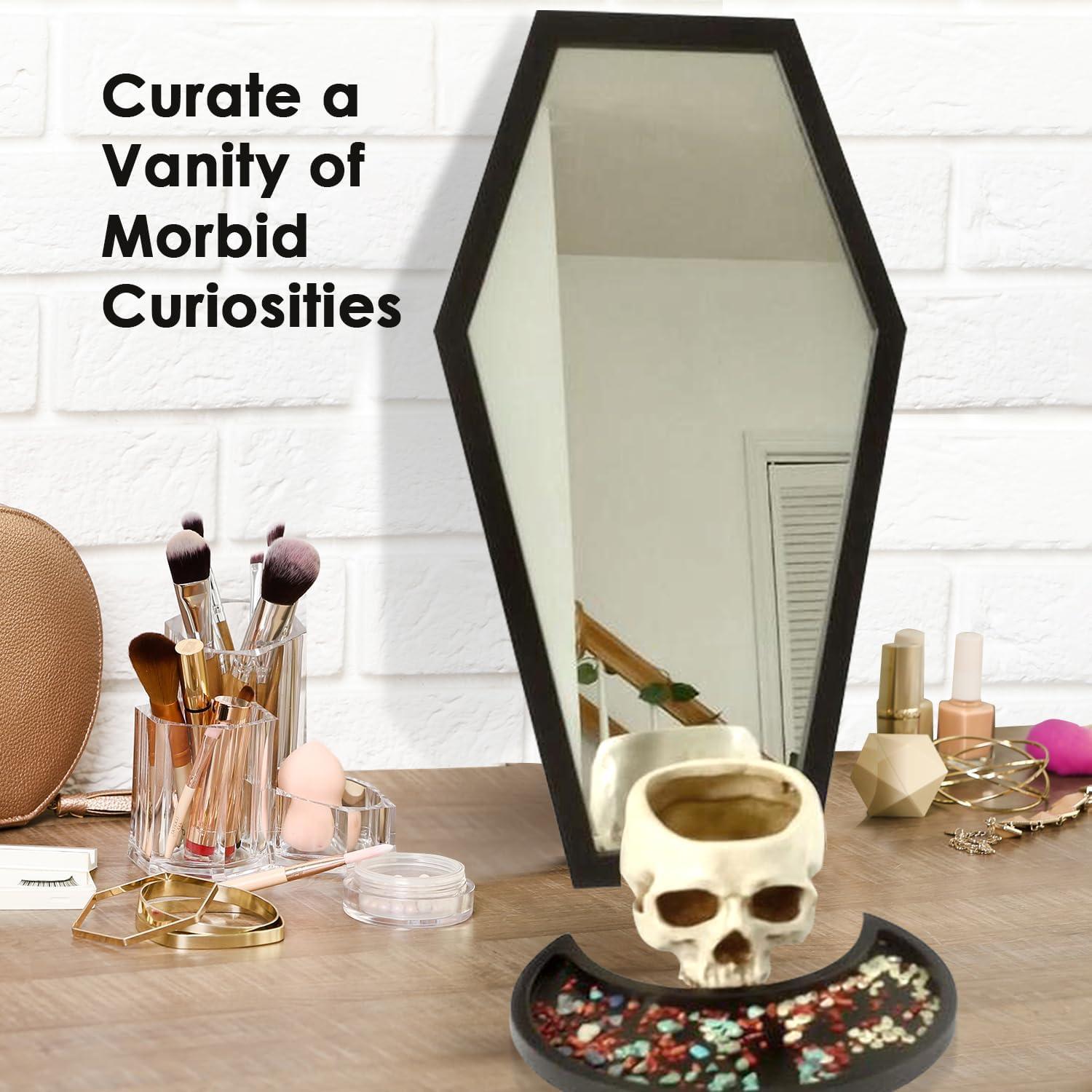 Coffin Mirror – 21 in., Decorative Mirror for Wall Decor, Living Room, Bedroom, Gifting, & More – Hang & Pair with a Coffin Shelf, & Witch Decor