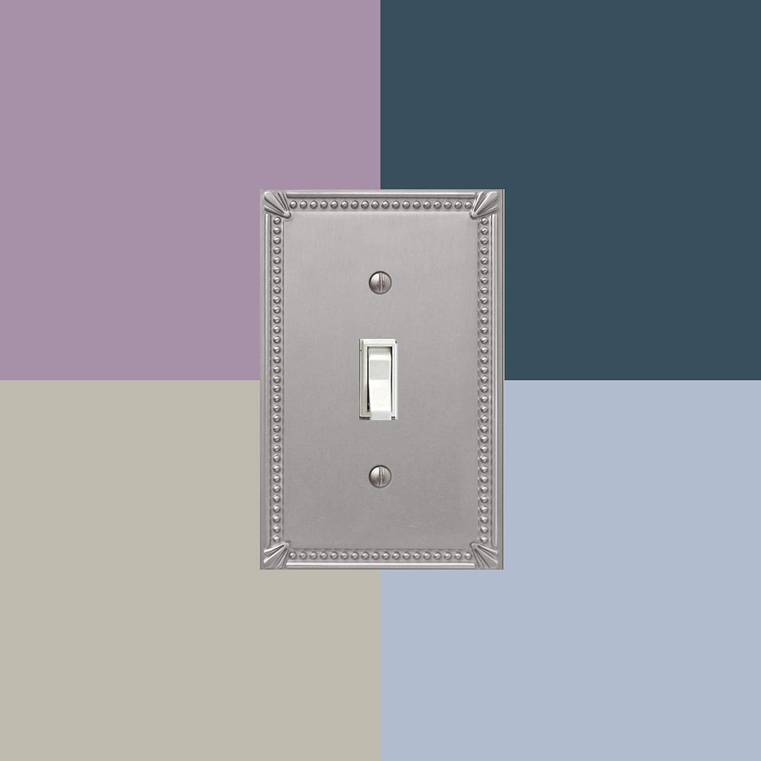 Amerelle 74TDBN Moderne Wallplate 1 Toggle / 1 Duplex Cast Metal Brushed Nickel 1-Pack