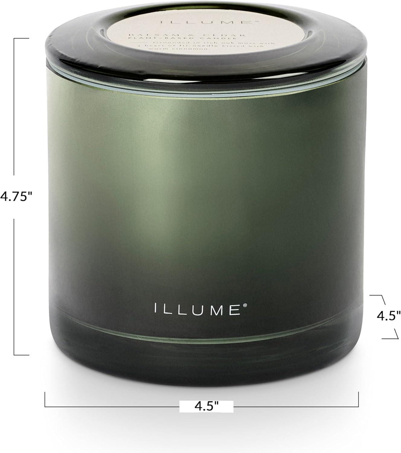 ILLUME Noble Holiday Balsam & Cedar Large Crackle Glass Candle