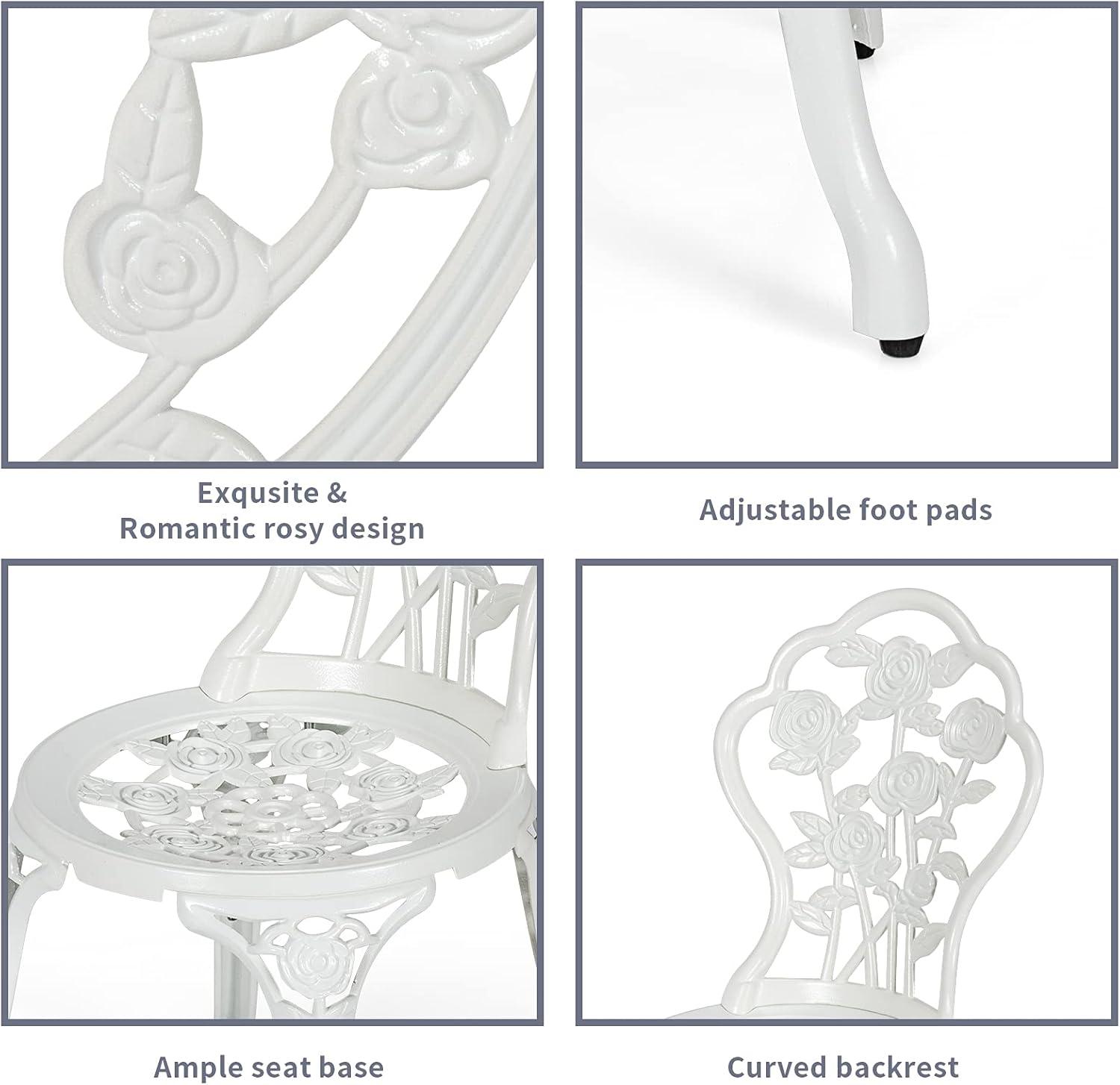 SunnyDaze Decor 2 - Person Metal Patio Dining Set with Round Table
