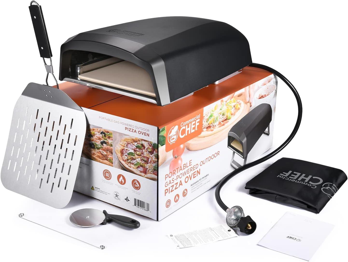 Commercial Chef Commercial Chef Countertop Propane Pizza Oven with Dual Burners