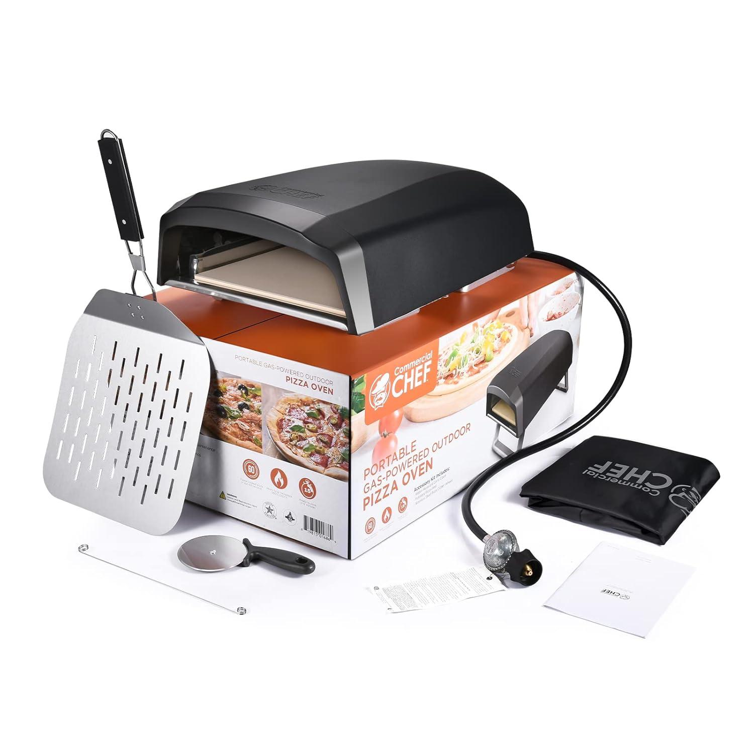 Commercial Chef Commercial Chef Countertop Propane Pizza Oven with Dual Burners