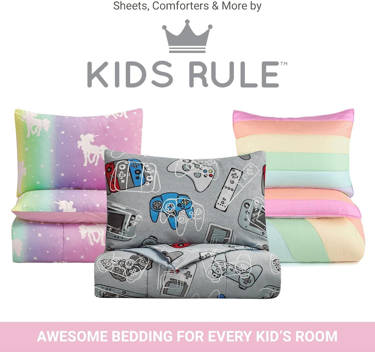 Tadpoles 2-Piece Rainbow Quilt Set | 1 Twin Bed Size Quilt & 1 Standard Sham | Made of 100% Micro-denier Polyester Fiber