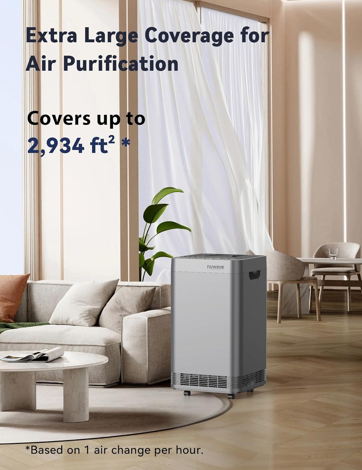 Nuwave Oxypure Smart Air Purifier, 5-Stage Filtration System Contaminants Removed, Nuwave Oxypure Air Purifier, 2,934ft² Spaces in 60 Minutes, Home, Large